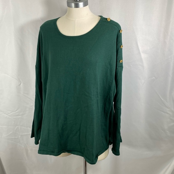 Michael Kors sweater w gold accent buttons. Business casual weekend datenight 3X - Picture 1 of 7